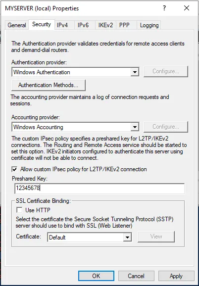 Set Preshared Key