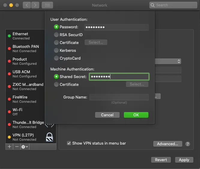 Authentication Settings