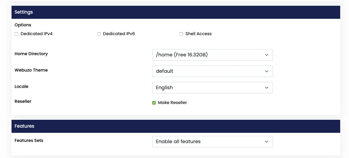 Create Reseller account