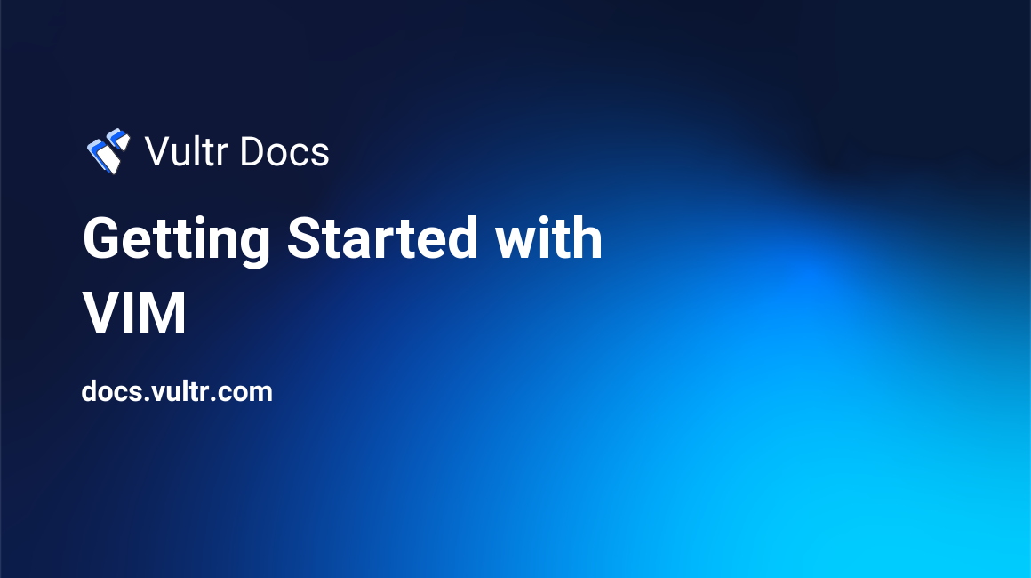 Getting Started with VIM header image
