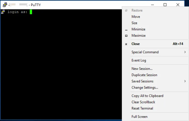 Change Putty SSH Settings