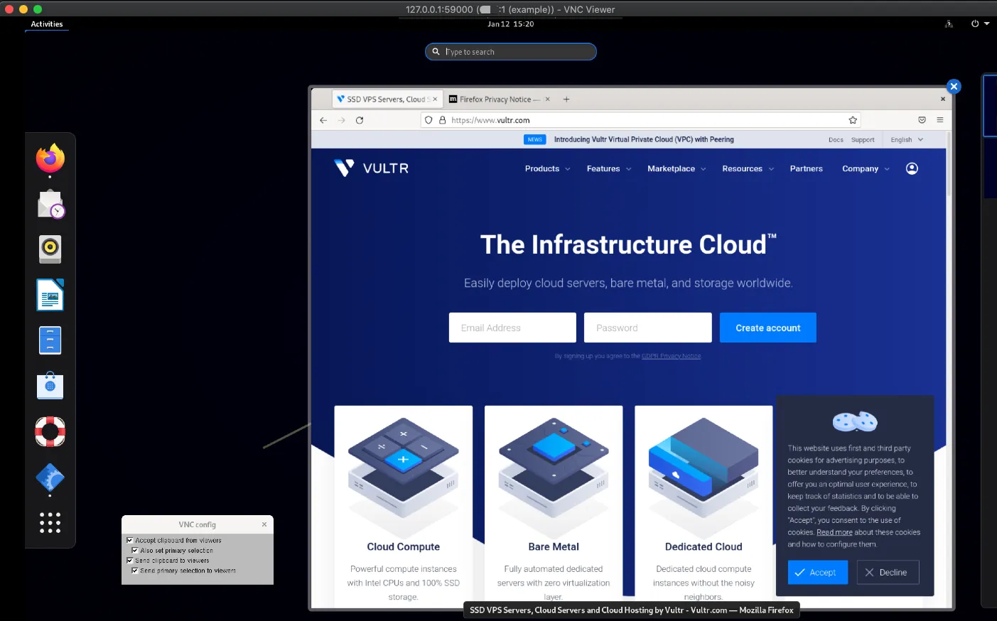 Secure Debian 11 VNC Connection on mac