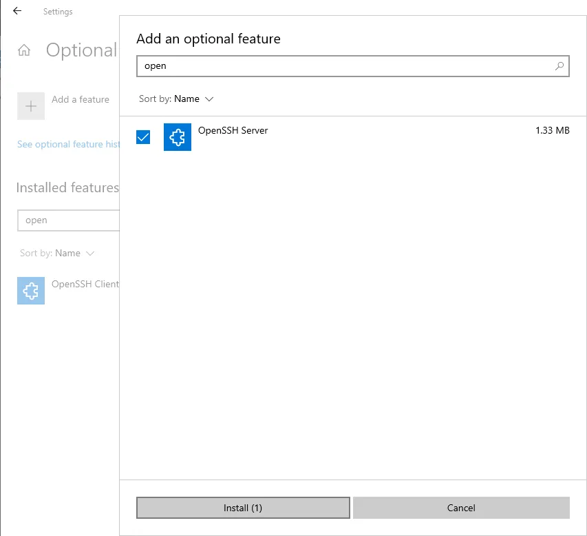 Add Windows Optional Features