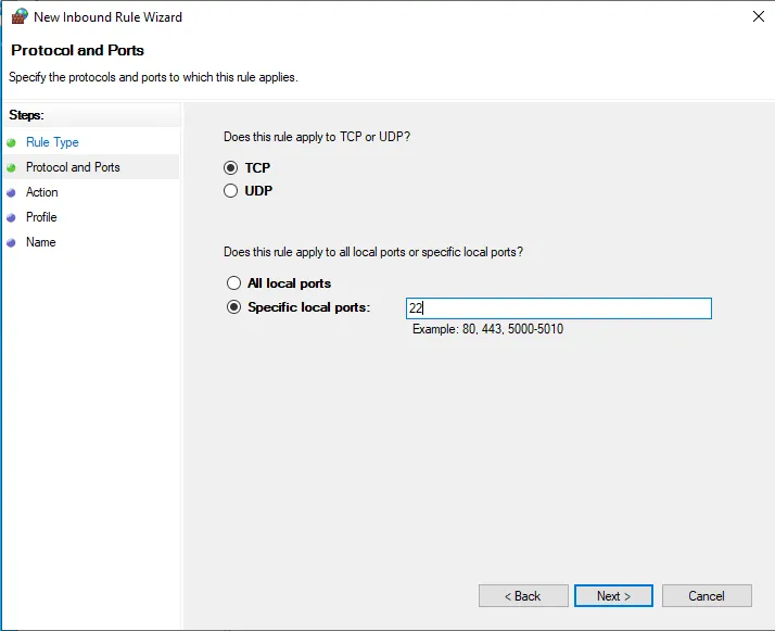 Firewall setup