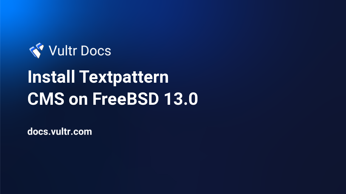 Install Textpattern CMS on FreeBSD 13.0 header image