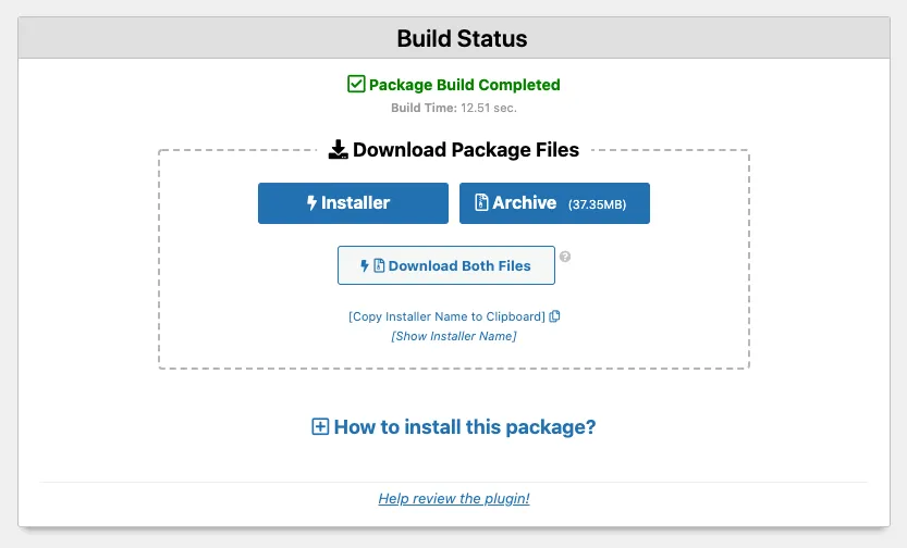 Download Duplicator Package files