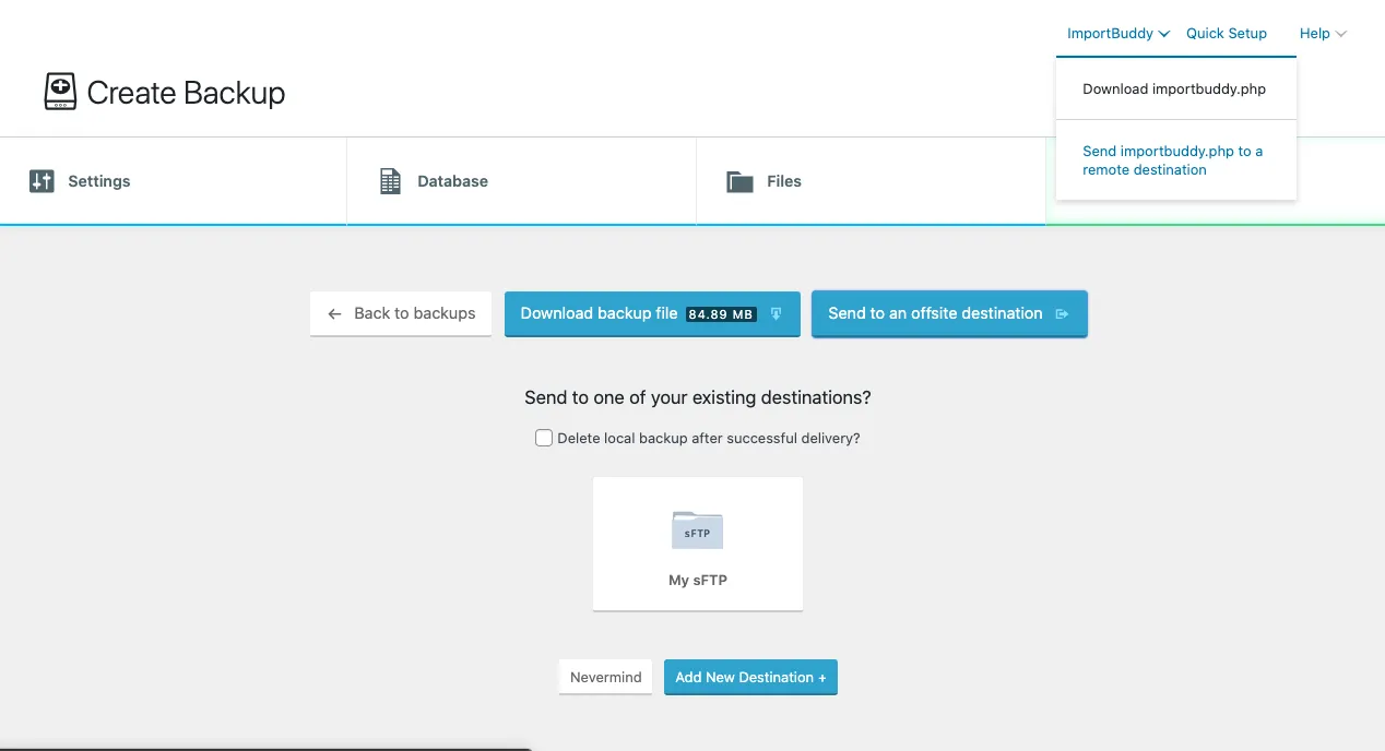 Send BackupBuddy files to Vultr Server