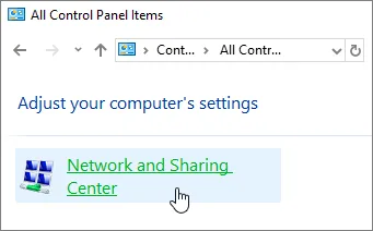 Network and Sharing Center