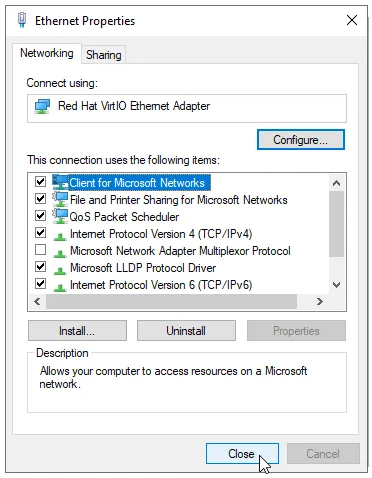 Ethernet Close