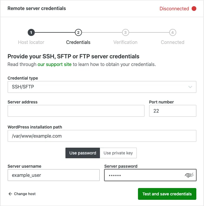 Jetpack Backup SSH/SFTP Setup
