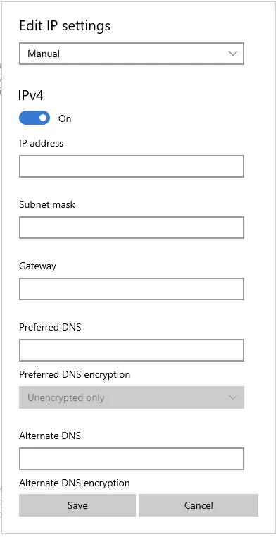 Edit VPC network interface settings