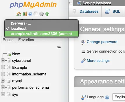 Connect Vultr Database in PHPMyAdmin