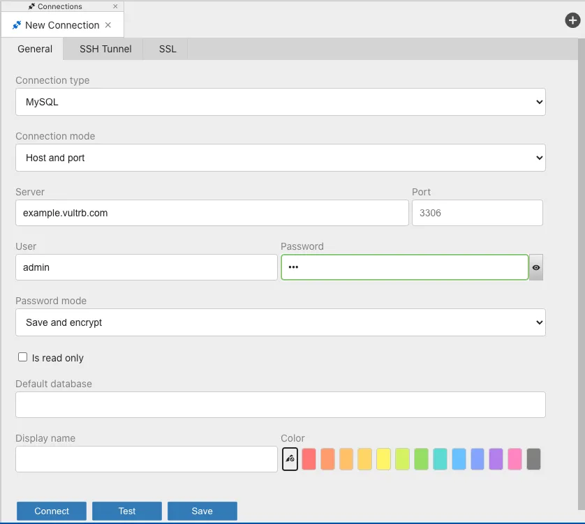 Connect to a Vultr Database using DbGate