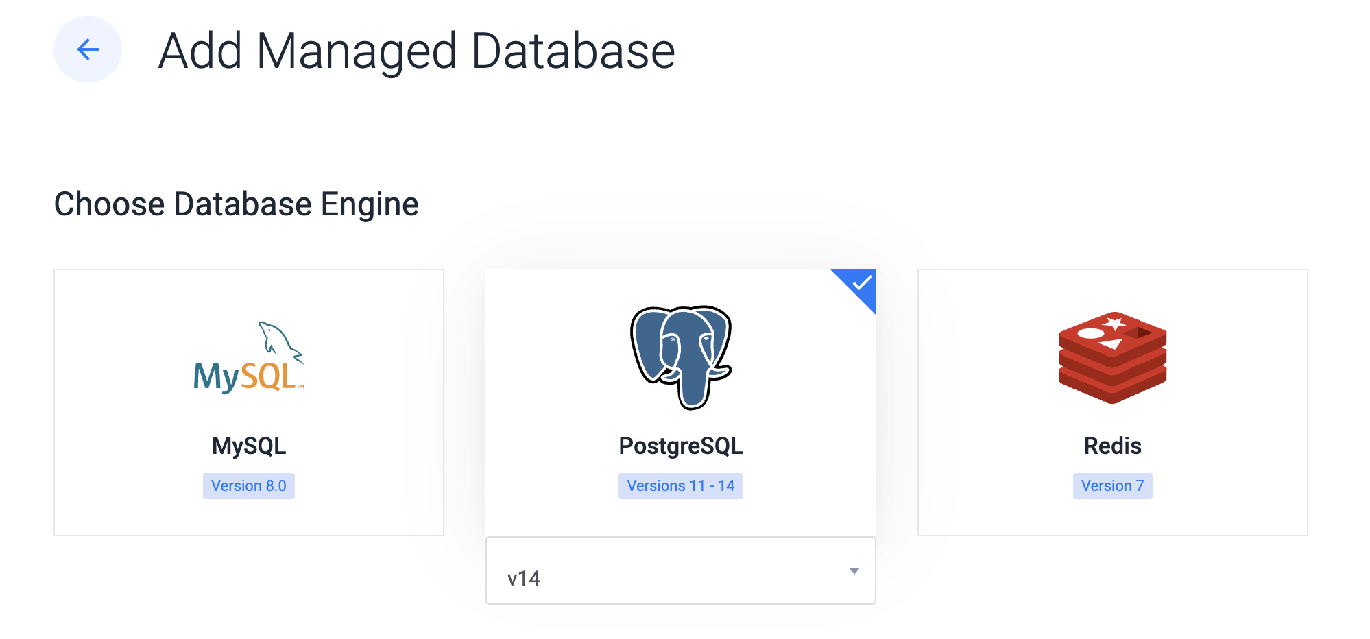 Choose the PostgreSQL database engine