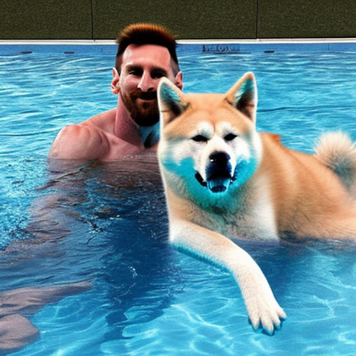 Lionel Messi and a dog