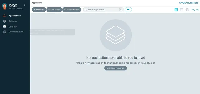Argo CD Dashboard Page