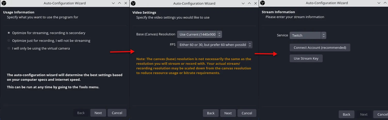 OBS Auto-Configuration Window