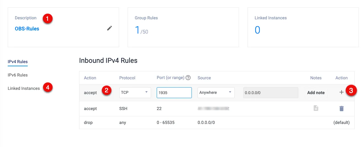 Setup Vultr Firewall Rules