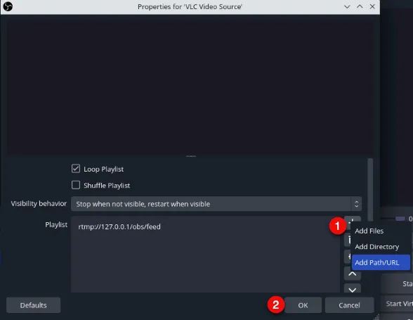 Add VLC Media Source in OBS
