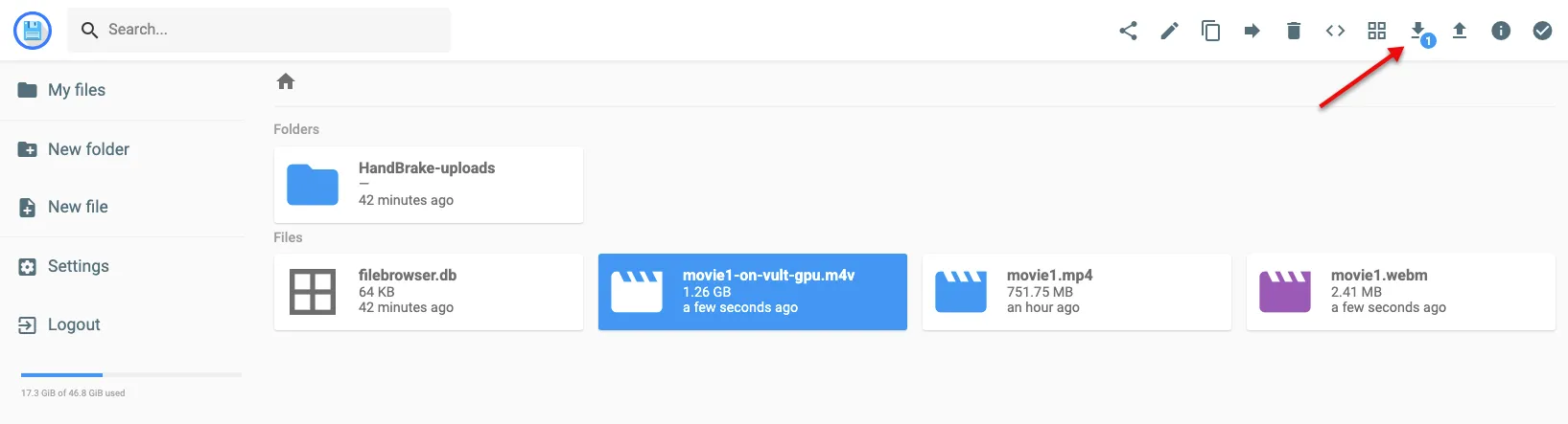 Download Transcoded Files using FileBrowser