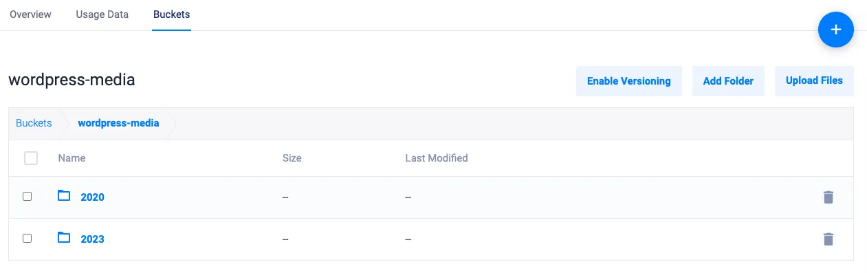 WordPress Files in a Vultr Object Storage Bucket