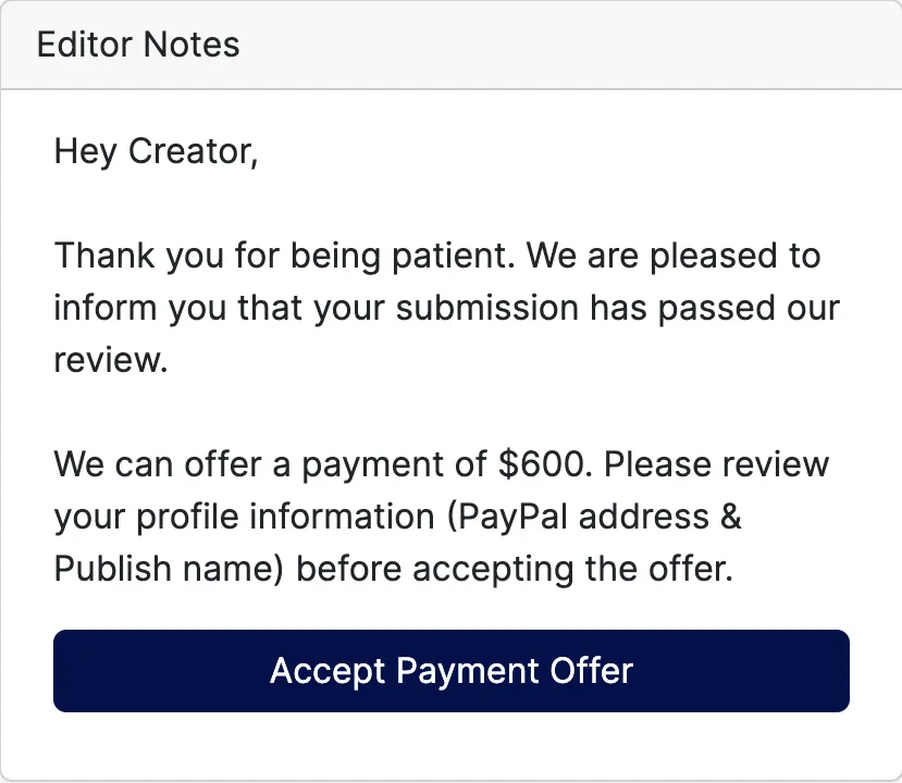 Approve Payment proposal