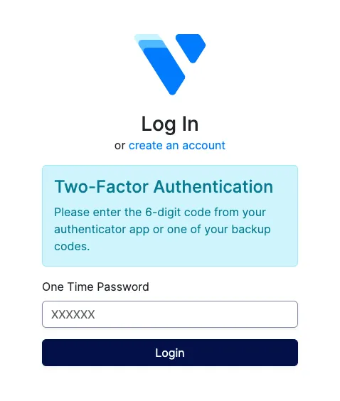 6-digit 2FA Account Login prompt