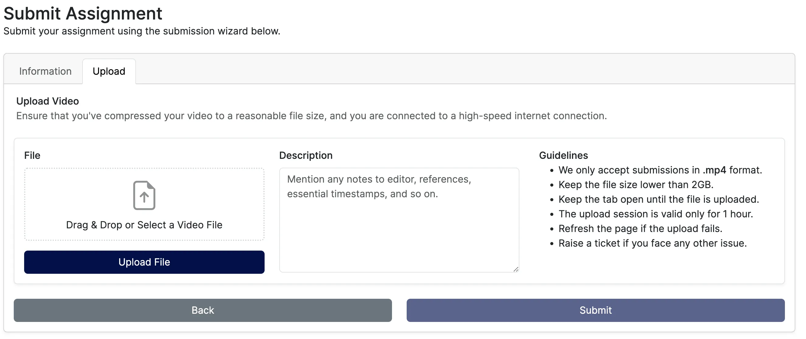 Upload a Video File