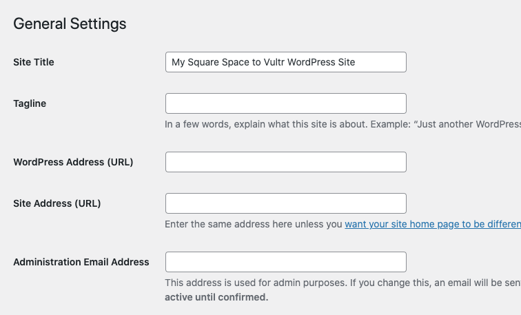 Change WordPress URL settings