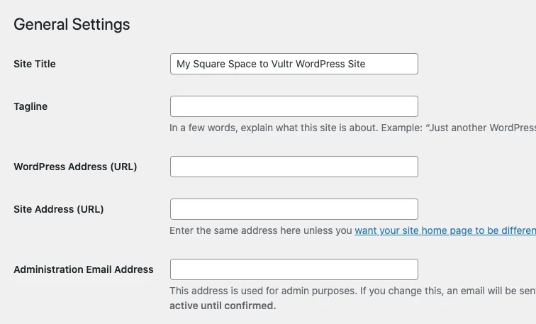 Change WordPress URL settings