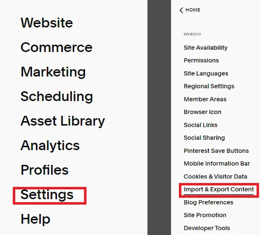 Squarespace website migration