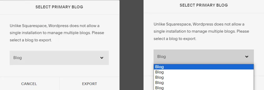 Squarespace to WordPress migration blogs