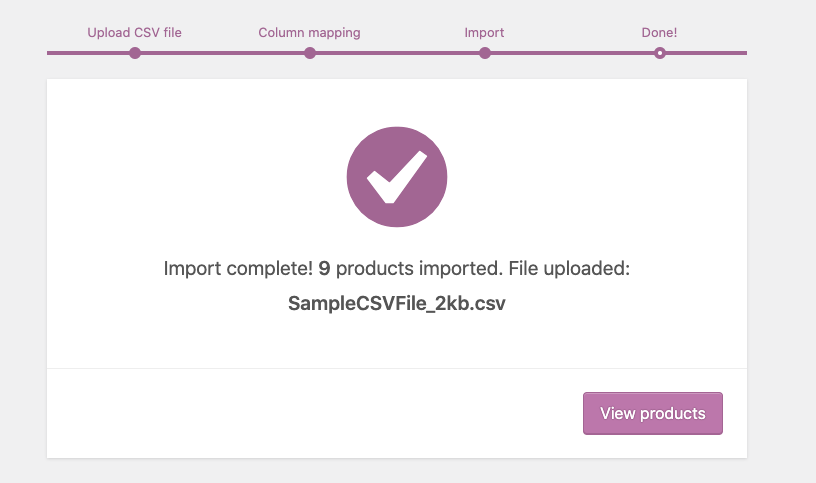 View Imported WooCommerce Products