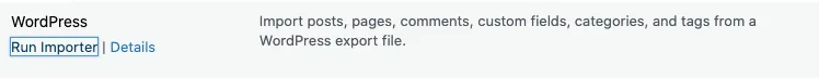 Run the WordPress import tool