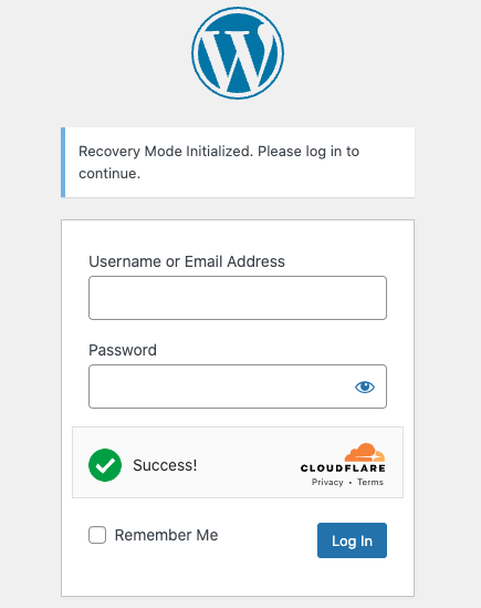 Enable WordPress recovery mode