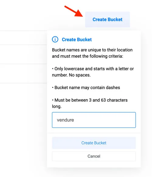 Create bucket