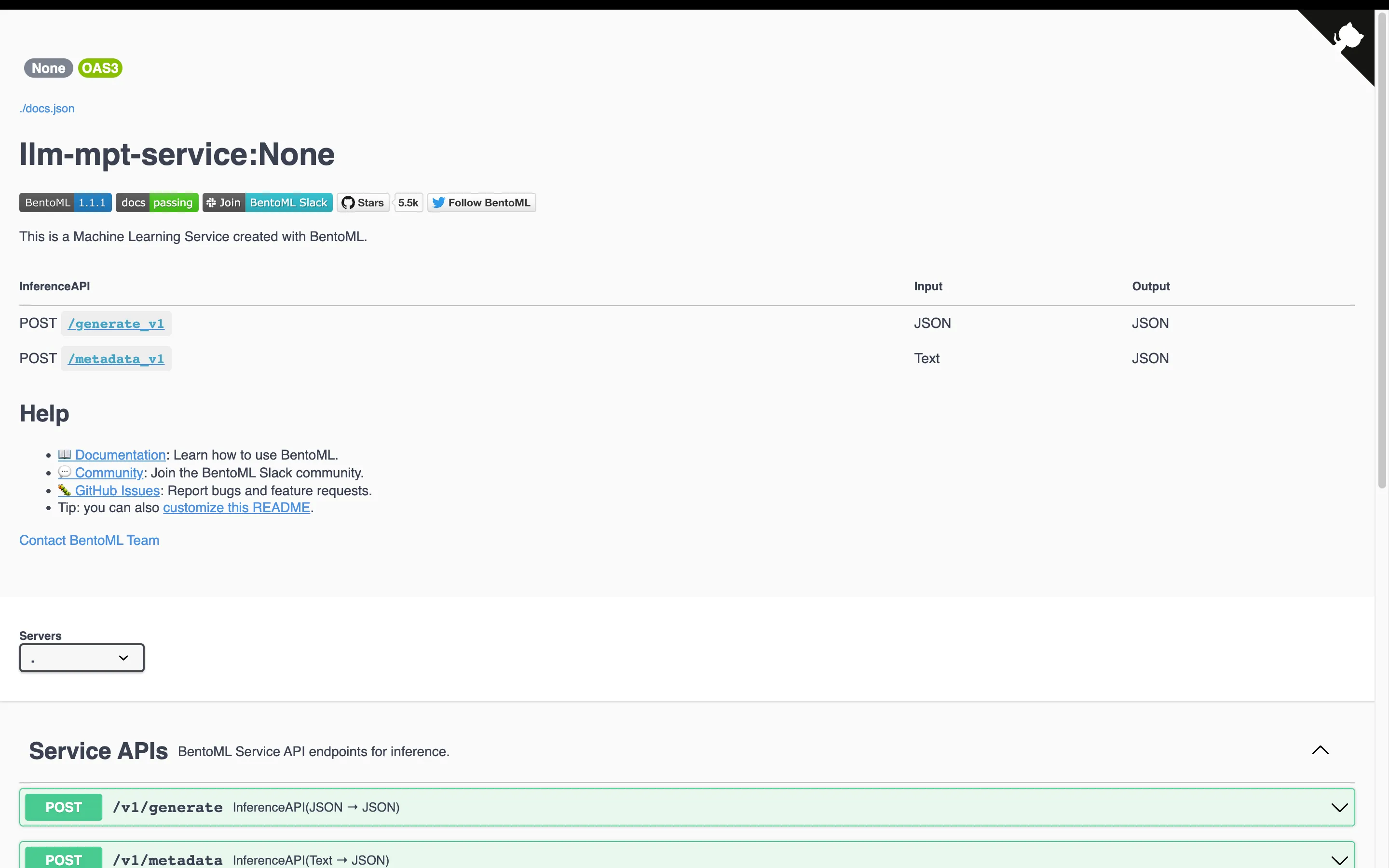 OpenLLM dashboard image