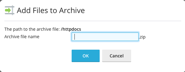 Create a new Plesk Archive File