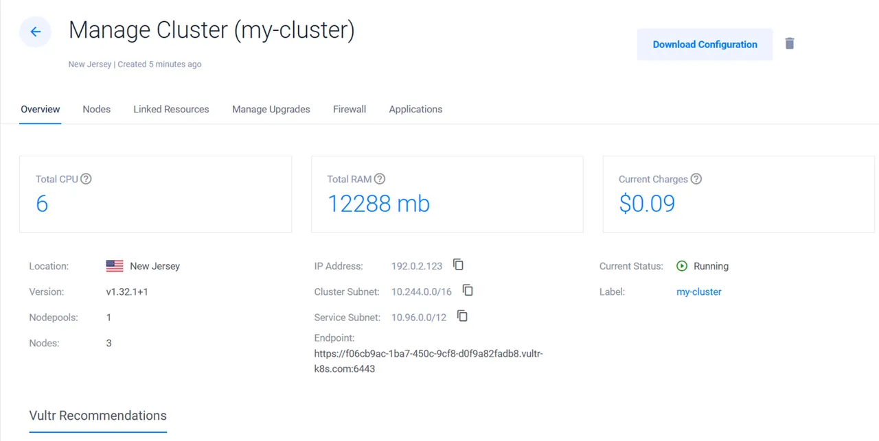 Deploy Vultr Kubernetes Engine Clusters using Terraform