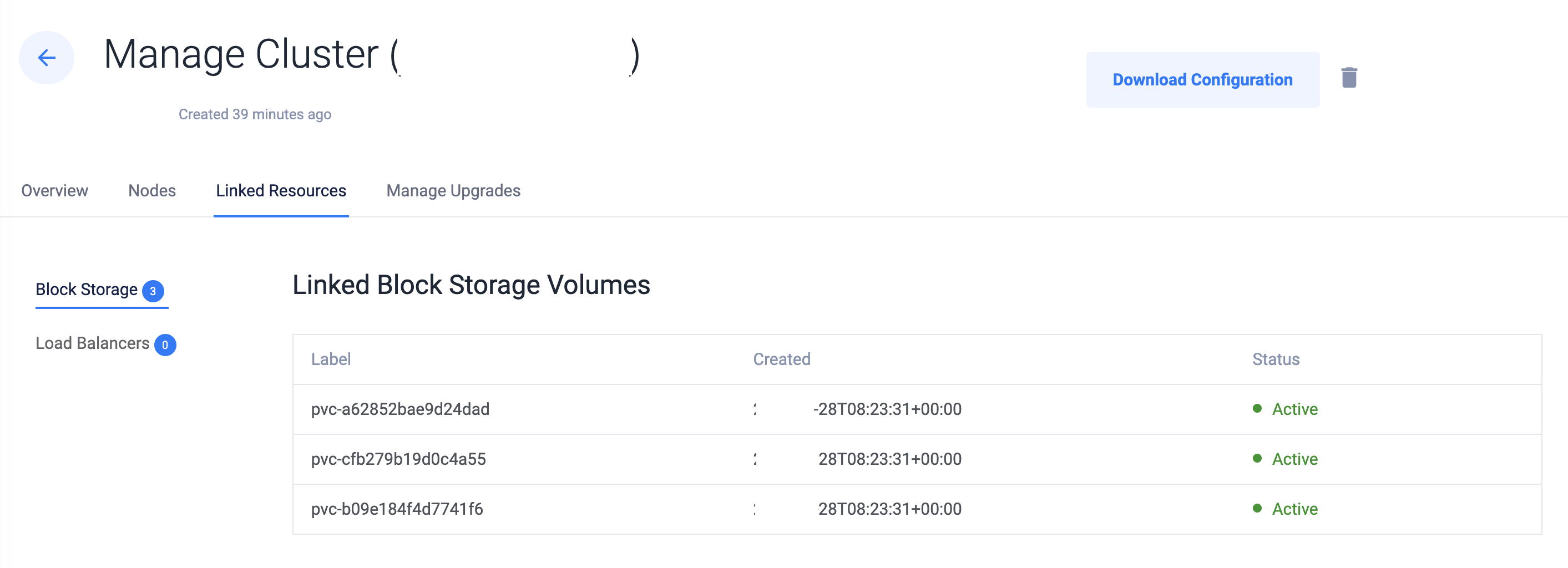 View VKE Cluster Linked Resources