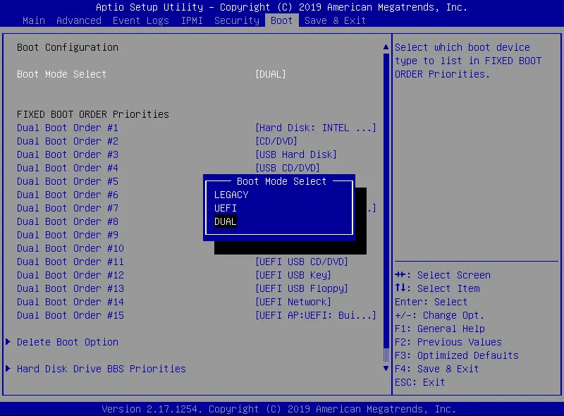 Legacy Boot Mode