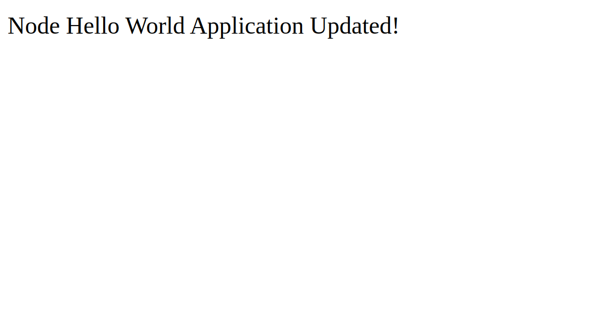 Node.js updated application