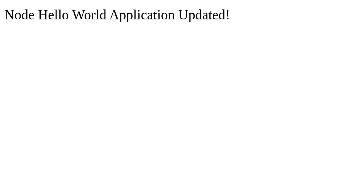 Node.js updated application