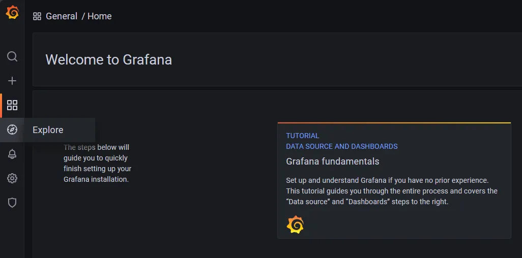 Access the Grafana Explore Tab