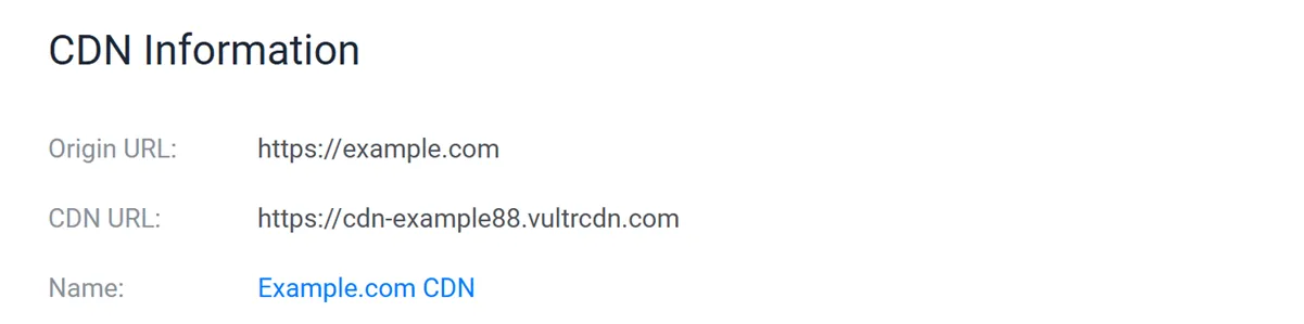 View CDN Information