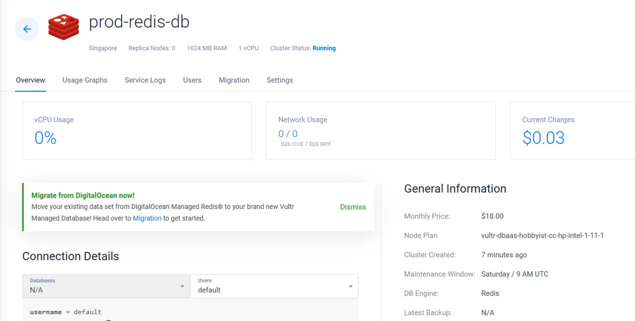 Create a Vultr Managed for Caching with Terragrunt