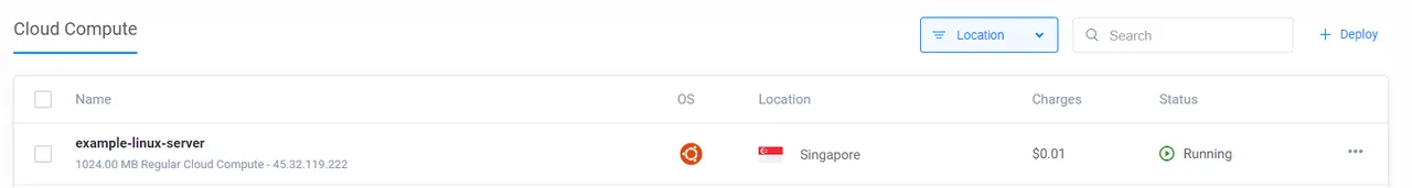 View Vultr Cloud Compute Instance