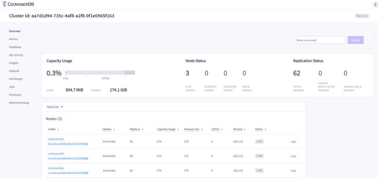 The CockroachDB Management Console