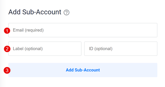 Set up a new Vultr Sub-Account