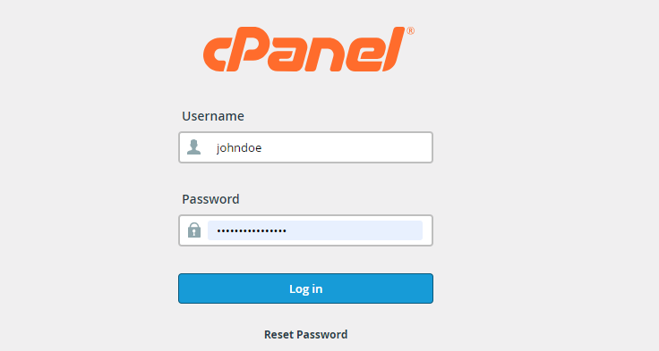 cPanel login